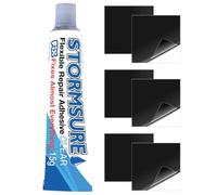 Wellington Boot/Walking Boot Repair Kit - Water resistant Clear Rubber Adhesive - Long Term Strong Bond - 6 X Self Adhesive Waterproof Black Patch Tape - Waterproof/Airtight