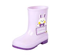 Wellington Boots Children's Waterproof Boots Rain Shoes for Toddlers Boys Girls 1-8 Years Short Wellington Boots Barefoot Wellington Boots Children Weatherproof Slip-On Rain Boots, purple, 12 UK Child