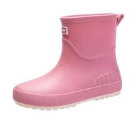 Wellington Boots Fashion Rain Shoes with Medium Tube for Women, Rain Boots with Border, Non-Slip Clothing, Car Washing, Fishing, Going Out on Rainy Days, pink, 5 UK