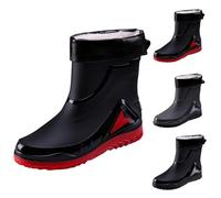 Wellington Boots for Men Size 7.5 Men Ankle Wellies Men's Ankle Rain Boots for Fishing Farming Gardening Lightweight Outdoor Tall Wellington Boots Waterproof PVC Garden Boots A1_Red