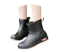 Wellington Boots for Women and Men Ankle Ladies Wellies Short Chelsea Booties Lightweight Fashion Women Safety Work Boot Waterproof Rain Boots Easier On & Off Good For Wider Calf Fitting