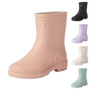 Wellington Boots for Women, Mid-Height Rain Shoes, Boots, Waterproof Boots, Comfortable and Not Rain Boots, Garden Shoes, Wide Shaft, Extra Wide Garden Shoes, Wellington Boots, brown, 7 UK