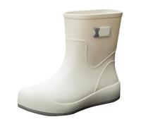 Wellington Boots Ladies Waterproof Boots Garden Shoes Women Fall for Women Wide Width Rain Water Shoes Top Wear Rubber Student Casual Fashion All Outdoor Work Fishing Car Wash Kitchen Non Slip Beige