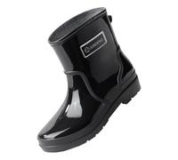Wellington Boots Ladies Waterproof Boots Garden Shoes Women Rubber Boot Women Short Ankle Rain Rubber Anti Slip Rain Shoes Outdoor Booties Hunting Chemistry Flat Jelly (Black,5.5)