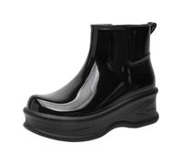 Wellington Boots Ladies Waterproof Boots Gardening Shoes Women Womens Booties Men's and Women's Couple Fashion Rain Non Slip Wear Rain Shoes for Outdoor Work Fishing Travel Real Rubber Black