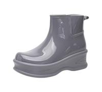 Wellington Boots Ladies Waterproof Boots Gardening Shoes Women Womens Booties Men's and Women's Couple Fashion Rain Non Slip Wear Rain Shoes for Outdoor Work Fishing Travel Real Rubber for (Grey,5.5)