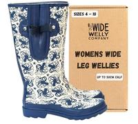 Wellington Boots Ladies | Waterproof Wide Leg Wellies Womens | Wide Calf Wellies - Inky Octopus - UK Wellies Size 7