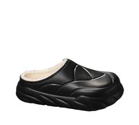 Wellington Boots Lined Men's Clogs - Men Women Winter Slippers Waterproof Warm Slippers Unisex Mules Slippers Non-Slip Household Shoes Plush Slippers Comfortable Garden Shoes, black, 9 UK