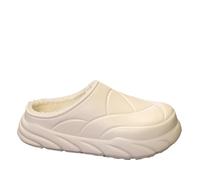 Wellington Boots Lined Men's Clogs - Men Women Winter Slippers Waterproof Warm Slippers Unisex Mules Slippers Non-Slip Household Shoes Plush Slippers Comfortable Garden Shoes, White, 4 UK