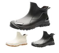 Wellington Boots Men's Rain Boots Rain Shoes Boots Plain Garden Shoes Rain Boots Rain Boots Sailing Boots Half Height Waterproof Half Rubber Boots Comfortable And Not Boots Fishing Boots, black, 12 UK