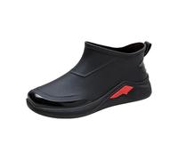 Wellington Boots Men's Short Ankle Boots Lightweight Breathable Western Boots Non-Slip Galoshes Adult Barefoot Riding Boots Walking With The Dog, black, 7 UK