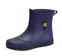 Wellington Boots Men's Short Fishing Boots Hiking Boots Half Height Unisex Walking With The Dog Practical Short Garden Shoes Casual Half Height Short Hikin Men Short Waterproof, navy, 9 UK