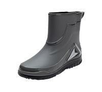 Wellington Boots Men's Waterproof Non-Slip Rain Boots Half Height Rain Boots Rubber Ankle Boots Wide Shaft Short Boots Comfortable Rain Shoes Leisure Garden Boots Work Boots Outdoor Boots, gray, 11 UK