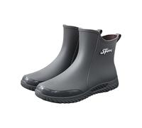 Wellington Boots Men's Waterproof Rain Boots Slip On Garden Boots Soft Sole Work Boots Non-Slip Barefoot Shoes Orthopaedic Leisure Shoes Orthopaedic Outdoor Shoes, gray, 7 UK