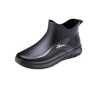 Wellington Boots Men's Waterproof Summer Boots Waterproof Wide Shaft Rain Boots Kitchen Western Boots Breathable Garden Shoes Practical Short Garden Shoes for Gardening Boots Boots, black, 9 UK
