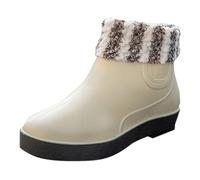 Wellington Boots Unisex Festival Barefoot Wellington Boots Breathable Rubber Ankle Boots Adult Rain Boots Casual Half Height Short Breathable Walking With The Dog, White, 7 UK