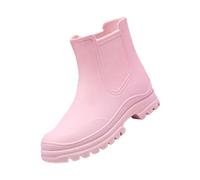Wellington Boots Waterproof Ankle Boots Women Gardening Shoes River Berry Short Rain for Womens Ankle Rainboot Garden Boot Ladies Rubber Outside Work with Comfort Womens Rain Size 8 Wide (Red,6)