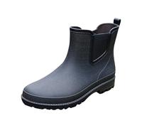Wellington Boots Waterproof Boots for Women UK Drag Shoes for Men Mens Rain Ankle Rubber Rain Boot Mens Ankle Water Men Garden Walking Shoes (Black,6.5)