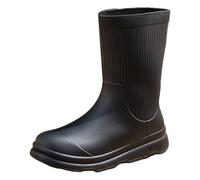 Wellington Boots Waterproof Womens Boots Garden Shoes Sociology Rain Outdoor Work Booties Women's Mid Tube Rain for Outdoor Wear with Thick Sole and Non Slip Water Shoes Gardening Work Shoe Black
