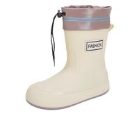 Wellington Boots Waterproof Womens Boots Gardening Shoes Water Proof Men's Rubber for Women Rain for Women Rubber Calf Garden with Adjustable Drawstring Non Slip Soft Rain Shoes Men Cool(Beige,5)