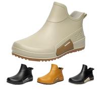 Wellington Boots Women and Men Ankle,Ladies Wellies Short Chelsea Booties,Waterproof Rain Boots Comfy,Easy Slip On,Non-Slip Safety Work Boot for Hiking, Yard Work, Dog Walking Outdoor Activities