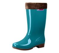 Wellington Boots Women Waterproof Boots for Women Uk Reckoning Spring Summer Autumn and Winter Mid Tube Plus Velvet Cotton Removable and Washable Outdoor Fashion Work Fishing Car Wash Kitchen Non Slip