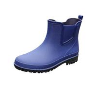 Wellington Boots Women Waterproof Boots for Women UK That Go Over Shoes Mens Rain Ankle Rubber Rain Boot Mens Ankle Water for Men Garden Mid Top Hiking Shoes Men (Blue,6)