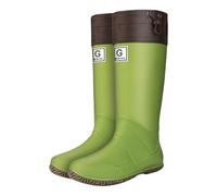 Wellington Boots Women Waterproof Boots Women Rain Booties ’S Mid Calf Rain - Foldable Rubber with Adjustable Cuff Anti Slip Sole Lightweight for Gardening & Outdoor Work for Nine (Green,6)