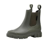 Wellington Boots Women's Ankle Boots Lightweight Extra Wide Kitchen Western Boots for Gardening Agriculture Fishing Adult Non-Slip Rain Boots Half Height Ankle Chelsea Boots, Green, 6 UK