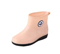 Wellington Boots Women's Half Height Wide Shaft Extra Wide Rubber Shoes Flat Non-Slip Rain Boots Garden Shoes Durable Garden Shoes Non-Slip Ankle Boots, a, 4 UK