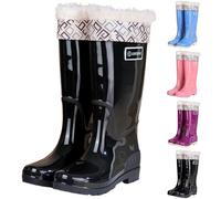Wellington Boots Women's/Men's High Rain Boots Non-Slip Waterproof Windproof Safety Boots Rain Shoes Half Height Boots Feather Light Outdoor Non-Slip for Rain Snow Ankle Boots 35-44, C Purple, 9 UK