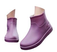 Wellington Boots Women's Rain Shoes for Leisure, All Year Comfort with Flip Flop Design, Classic Style, Ideal for Everyday Outfits, Perfect Jeans More Women Find Shoes, purple, 8 UK