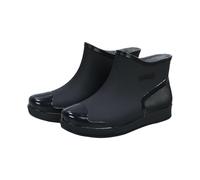 Wellington Boots Women's Rain Shoes Windproof Waterproof Women's Boots for Work Fishing Car Wash Kitchen Boots Short Shaft Boots Non-Slip Lightweight Outdoor Breathable Garden Shoes, black, 5 UK