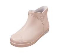 Wellington Boots Women's Short Rain Boots Rubber Shoes - Flat Non-Slip Garden Shoes Rain Boots Half Boots - Platform Outdoor Fishing Boots Cooking Shoes Rain Shoes for Women Waterproof, beige, 5 UK