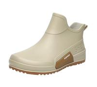 Wellington Boots Women's Waterproof Short Rain Boots Men's Wellington Boots Half Height Boots Non-Slip Breathable Rain Shoes Comfort Garden Ankle Boots Outdoor Rain Day Slippery Floor 36-44 EU, beige