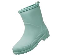 Wellington Boots Women's Waterproof Summer Boots Non-Slip Boots Waterproof Easy Walking with the Dog Wellington Boots Lightweight Casual Half Height Short Hikin Ankle Boots Non-Slip, Green, 6 UK