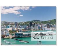 Wellington City, Buildings and Harbour Seen on A Beautiful Summer's Day as Viewed from Mount Victoria. Wellington Is The Capital of New Zealand., Fridge Magnet