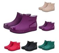 Wellington Ladies Boots Women Ankle Wellies Wide Fit Summer Waterproof Stylish Fashion Boot Waterproof Antislip Hiking Boots Lightweight Fashion Walking Garden Rubber Shoe Slip-on
