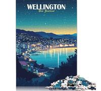 Wellington New Zealand Cityscape at Night Jigsaw Puzzles for Adults 1000 Piece Puzzle for Paper Puzzle Adults Jigsaw Puzzle Educational Games 38x26cm/1000pcs