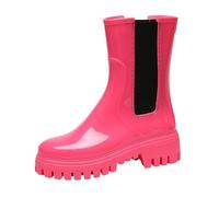 Wellingtons For Women, Wellies Women Wellington Boots Wide Fit Hiking and Walking Shoes Fully Waterproof Rain Boot Pvc Slip-Resistant Rubber for Outdoor, Gardening & Wet Weather Red 6