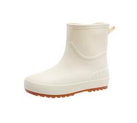 Wellingtons Waterproof Ankle Boots Women Ladies Garden Shoes Hunters Short Boots Women's Japanese New Mid Calf Rain Shoes Water Outside Non Slip Mid Calf Water Adult Short Rain Sticky (Khaki,6)
