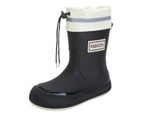 Wellingtons Waterproof Ankle Boots Women Ladies Garden Shoes Igloo Rain Boots Rubber for Women Rain for Rubber Calf Garden with Adjustable Drawstring Non Slip Soft Shoes That Go Over (Black,5.5)