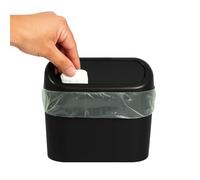 Wellingworth Car Bin for All Types of Vehicles, Compact and Stylish Car Trash Can, Leak-proof and Easy to Clean, Perfect for Organizing Waste in Cars, Trucks, and SUVs, Self Pop Up Lid (Black)