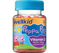 Wellkid Peppa Pig Vitamin D Soft Jellies, Gummy, 30 count(Pack of 1)
