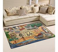 WellLee Door Mat,Vintage Route 66 Floor Mat Non-Slip Doormat for Living Dining Dorm Room Bedroom Decor 31x20 Inch
