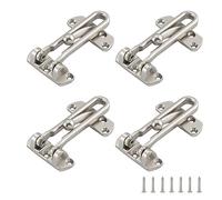 WellMade Swing Bar Door Lock Latch 4 Pack,Door Security Latch for Kids Safety and Home Security, Reinforcement Door Latch Guard Clasp, Satin Nickel
