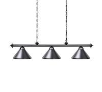 Wellmet Pool Table Lights with 3 Metal Shades for 7-9ft Dining Table, Man Cave, Game Room, Kitchen Island Light for Restaurant or Dining Room - Black