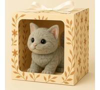 Wellness Aura Realistic Cat, My Realistic Cat Toys- Bring Endless Joy and Warmth, 2025 New Ai Robot Kitten Can Walk and Make Sounds, Interaction, Handmade Not Easy to Shed (B)