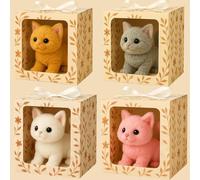 Wellness Aura Realistic Cat, My Realistic Cat Toys - Bring Endless Joy And Warmth, Wellness Aura Robotic Cats, Ultra-Soft Stuffed, Realistic Interaction, Handmade Not Easy to Shed (4 pcs)