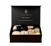 Wellness Box 12pc Self Care Spa Gift Basket for Women - Loving Gift for Birthday Best Friend Get Well Soon. Luxurious Scented Candle Jade Roller Bath Bomb Incense Fuzzy Socks